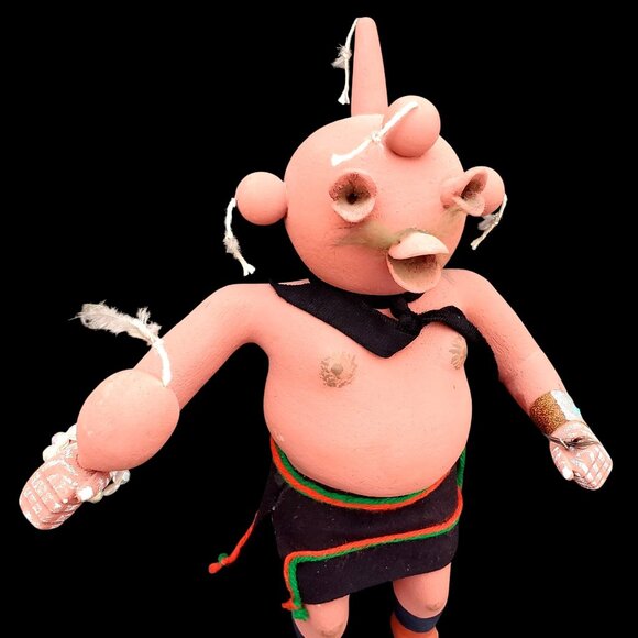 Vintage Zuni Hopi Katsina Mudhead Carved Wood Kachina Doll With Rattle by Ross - Picture 8 of 11